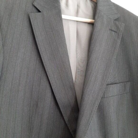 BOSS Hugo Boss Pasolini Movie 100% Virgin Wool Grey Pinstripe Blazer Sz 40 R - Picture 5 of 13